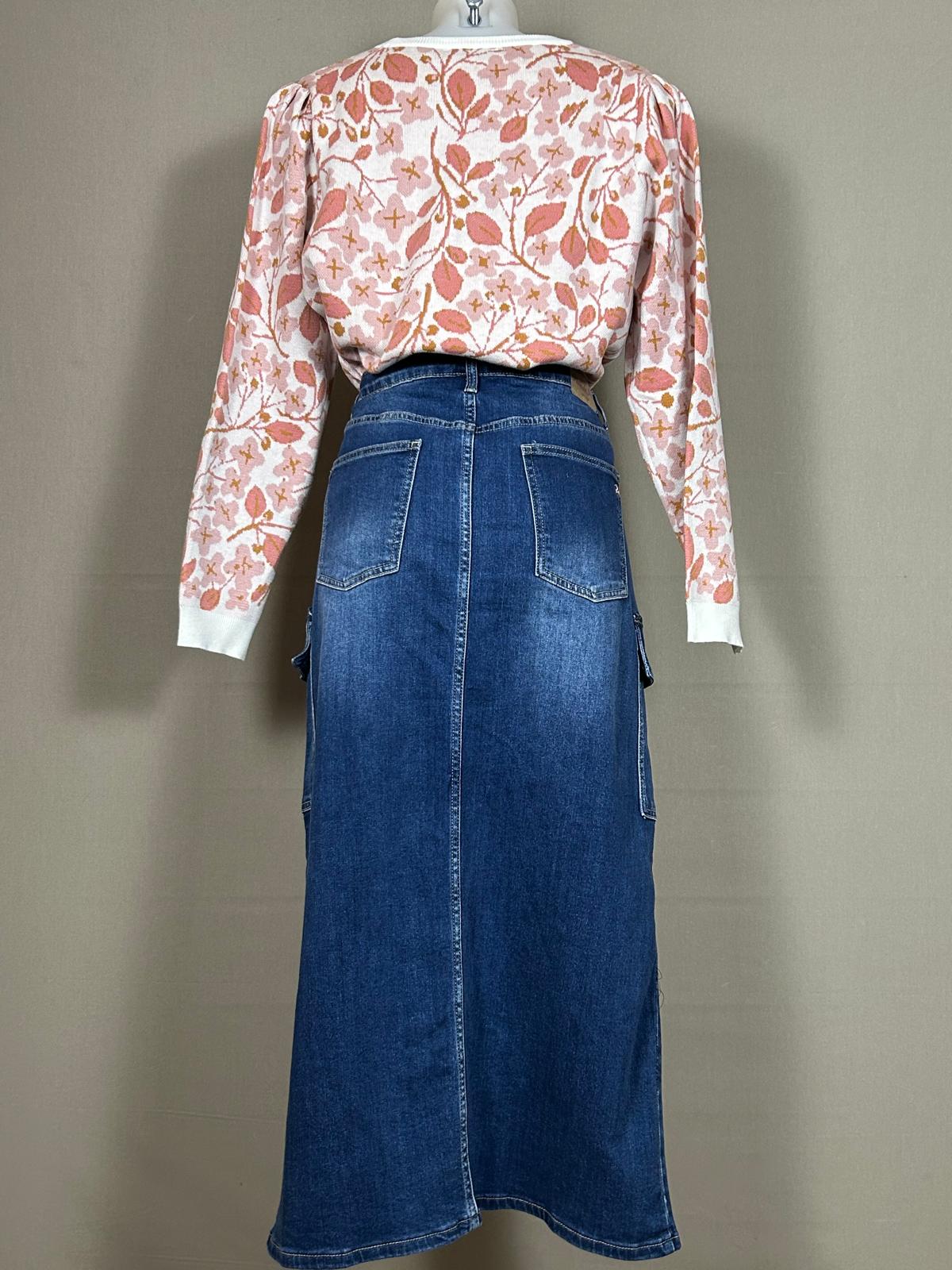 Jupe longue en jean T.42