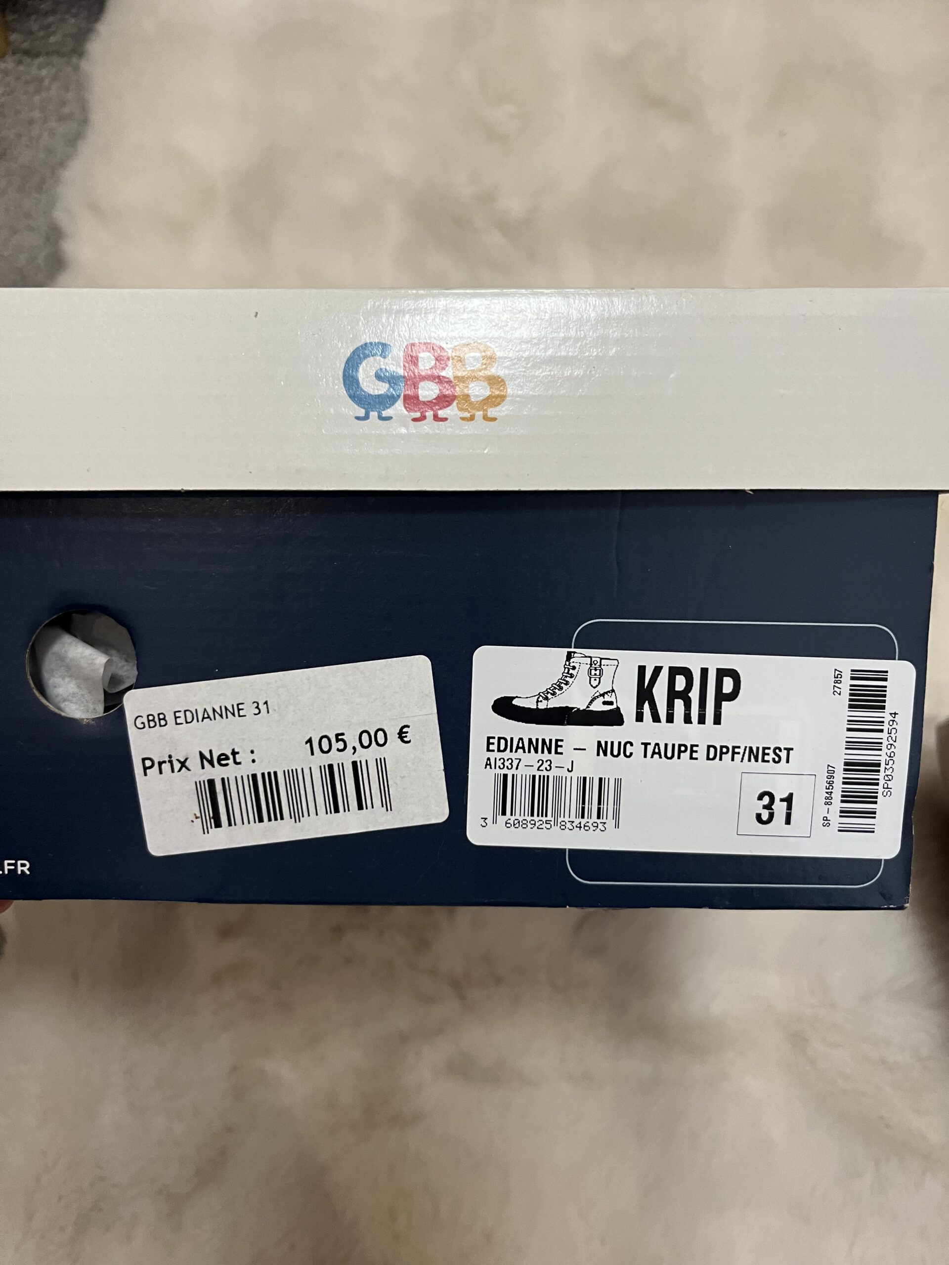 Bottines Fille GBB neuves P.31